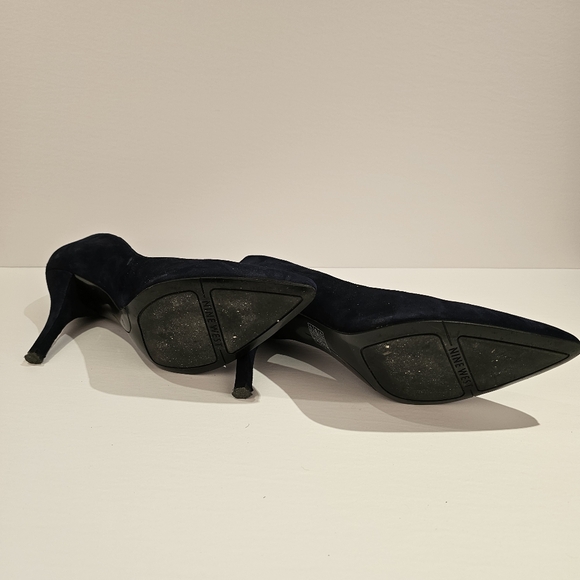 Nine West navy suede heel pumps shoes in size 10M US - Picture 6 of 8